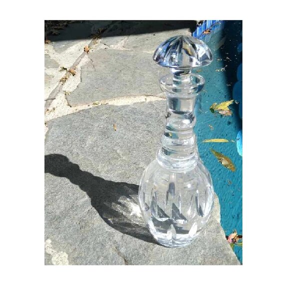 Hand Cut 24% Pbo Lead Crystal Decanter with Mushroom Stopper from West Germany - Picture 7 of 12